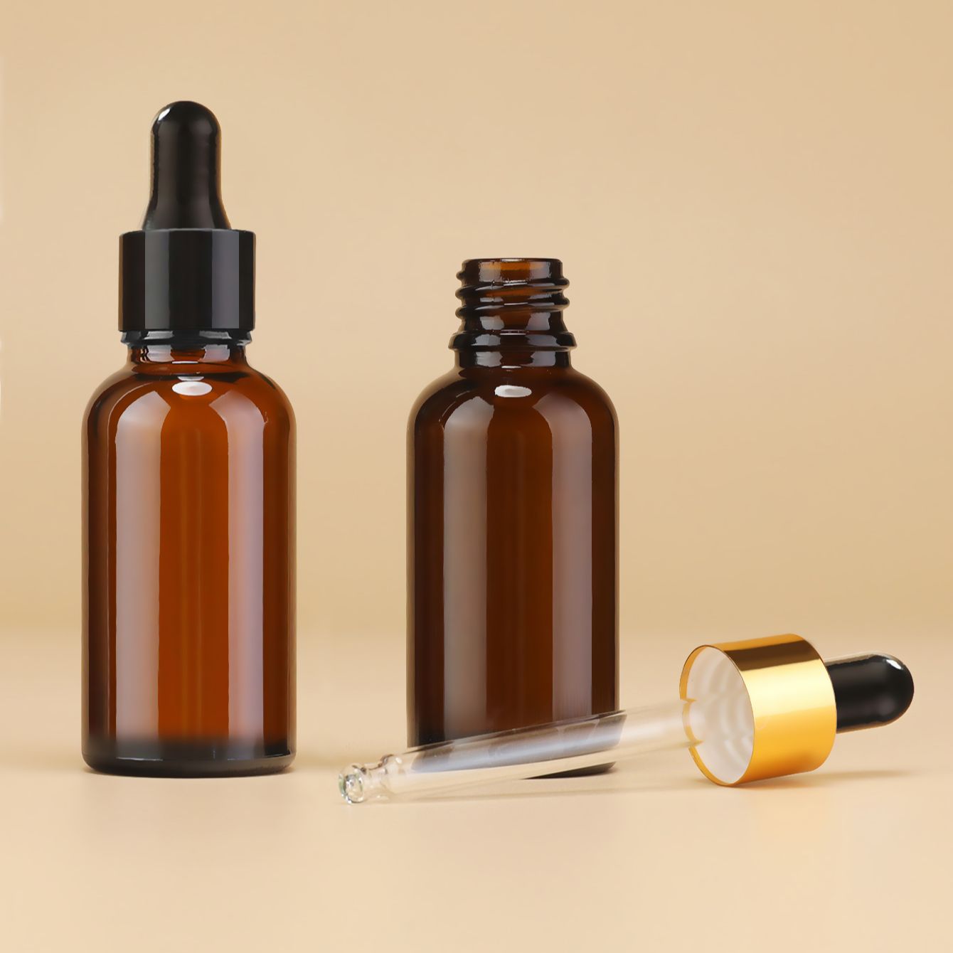 Juice Bottle Dropper - Flacone contagocce in vetro ambrato da