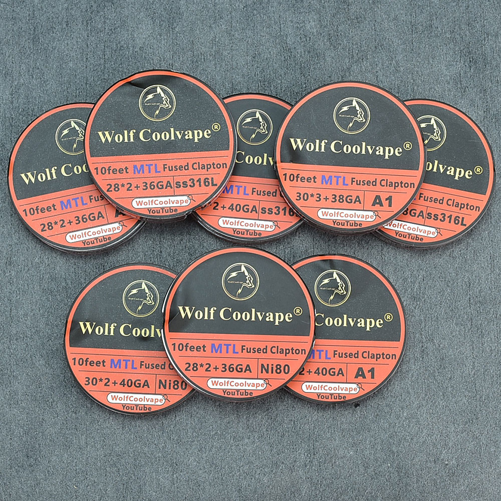 Clapton Wire Pre Built - 10 piedi NI80/A1/SS316L MTL Fusibile Clapton